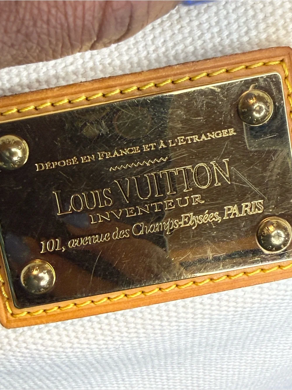 Louis Vuitton Antigua Cabas MM Authentic Canvas Tote Bag – White & Brown - Picture 10 of 16